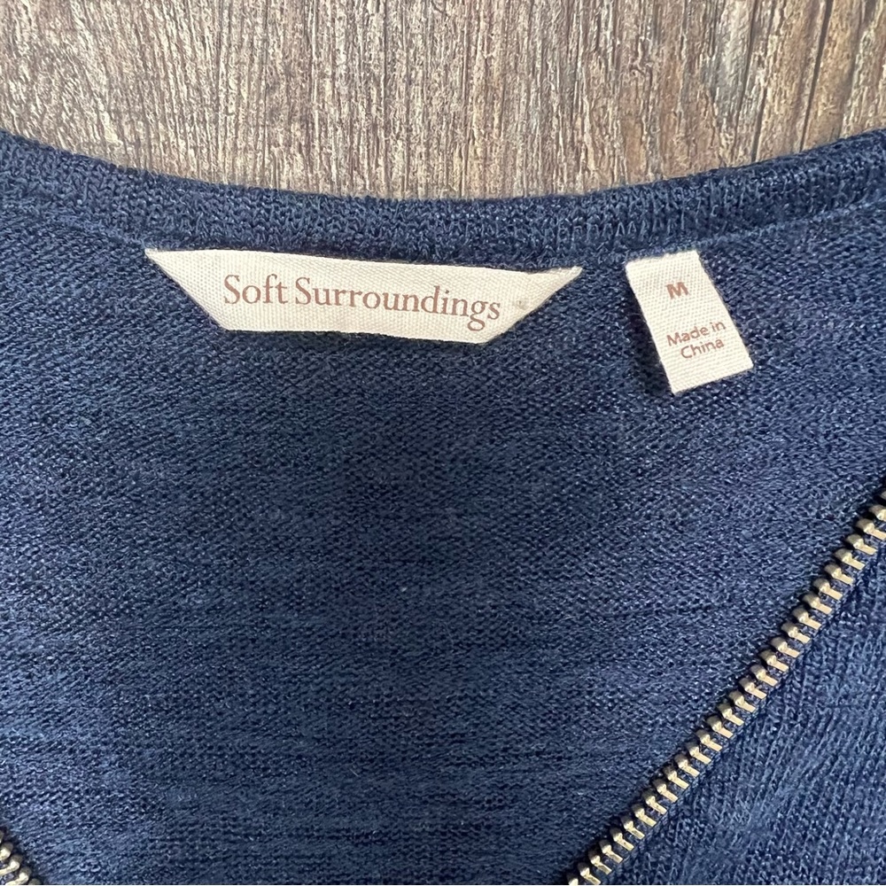 Soft Surroundings Navy V-Neck Sweater - Picture 7 of 7
